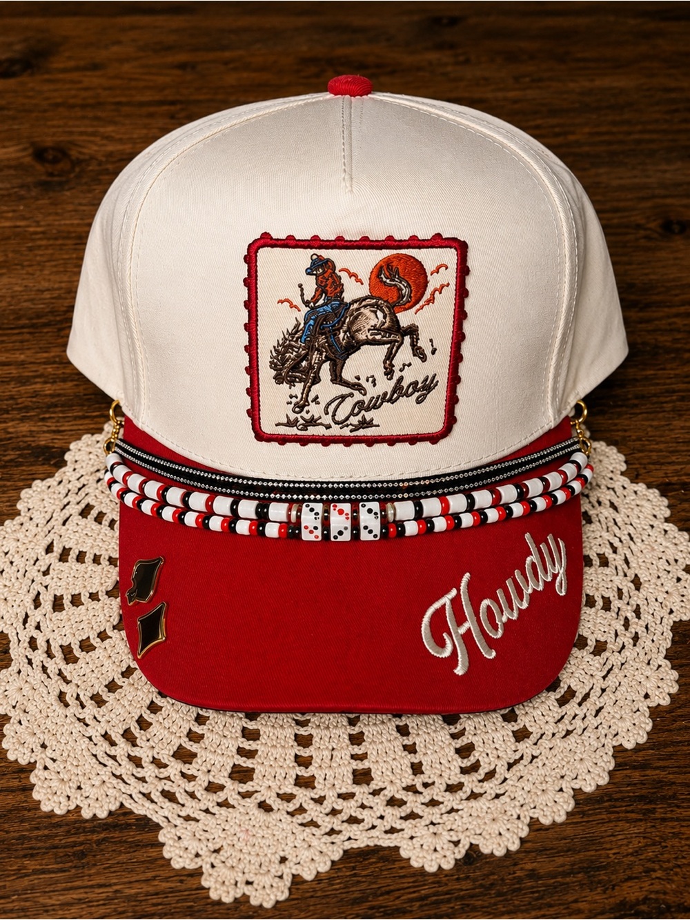 Howdy Cowboy Embroidered Two-Tone Cap